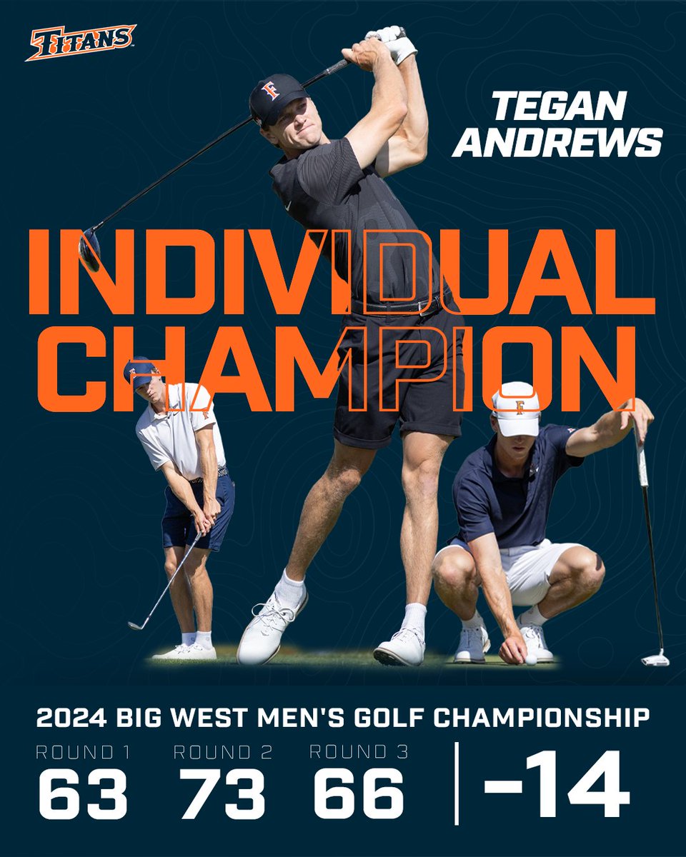 Tegan Andrews (14-under par 202) golfed his way to first place at the 2024 Big West Championship, earning himself entry into the NCAA regional field!!

#TusksUp