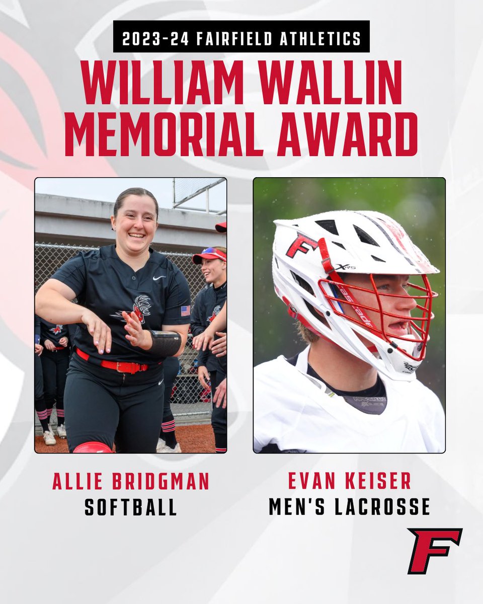 The William Wallin Memorial Award is presented annually to a student-athlete who epitomizes the late William Wallin ‘61, who demonstrated the highest levels of sportsmanship, character and leadership.
 
Allie Bridgman, @StagsSoftball
Evan Keiser, @StagsMensLax
 
#WeAreStags