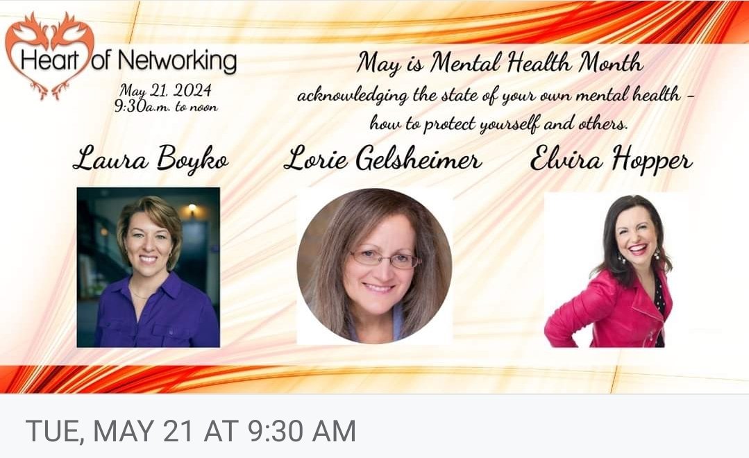 I'm SO happy to be speaking at this fabulous #onlineevent by Marlene Marco on May 21st. #mentalhealth is a topic too near & dear to my heart & soul. Our expert members will be sharing their advice on #mentalwellness. Registration is required:  bit.ly/3TUKV56