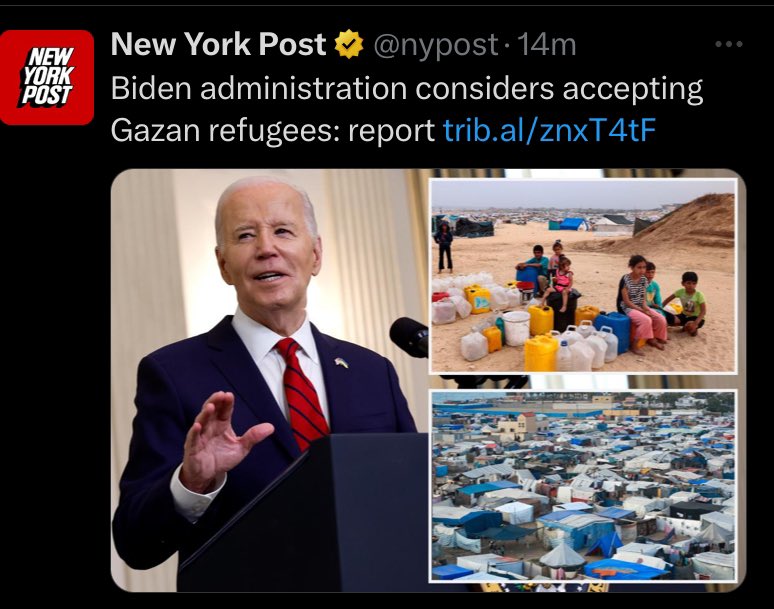 You know the refugees that every middle eastern country refuses to take in? 

Well the Biden administration are mulling over plans to potentially welcome some of them into the US  

I’m sorry but America is NOT the homeless shelter for the world.

Biden is committing treason!!