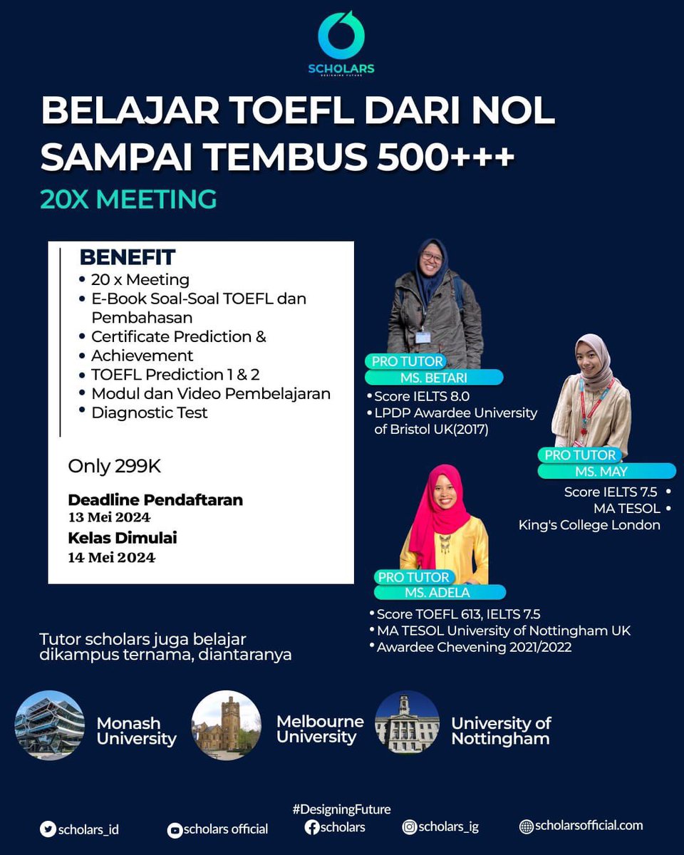 happystudyall's tweet image. Skor TOEFL kalian Masih Segitu2 aja? 🥱, Kapan dong meningkatnya?🤔, Join kelas di Schoolars aja😎, Di schoolars kalian bisa ningkatin skor toefl hingga 500++ loh🤩🤩🩷, Join ga nih? Ga join rugi dong 😎🤛🏻, Manfaat ketika join kelas nya juga banyak loh!! #siswa #mahasiswa #PTN