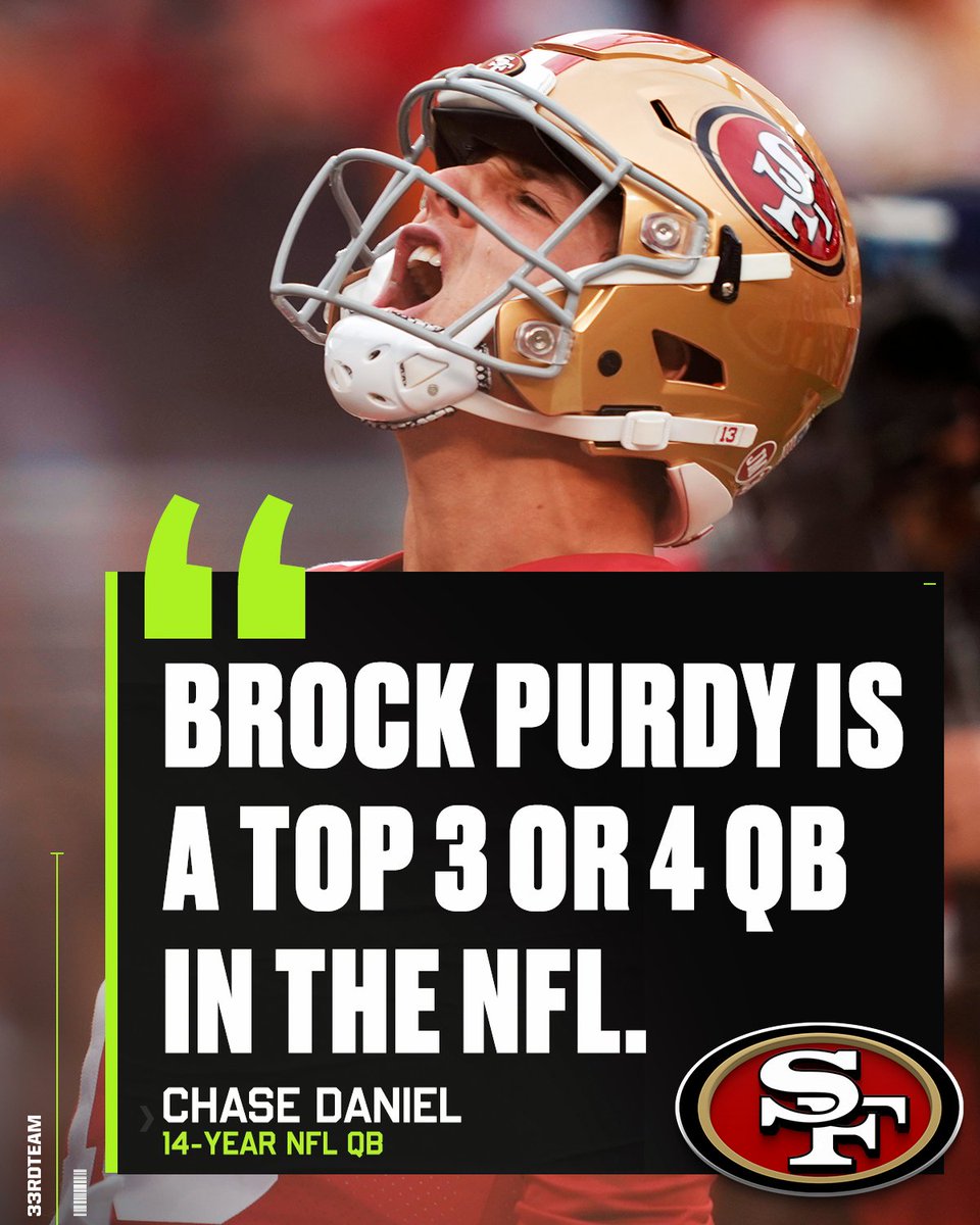 Where do you rank Brock Purdy amongst the league's QBs? 📊 h/t @ChaseDaniel