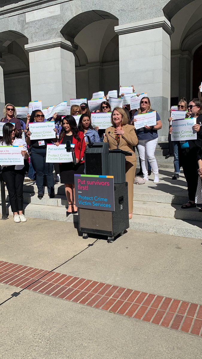 .@EGReyesCA, our budget champion in #CALeg and author of #ab1956, emphasizes that these cuts mean less hotline calls answered, less access to counseling, and fewer resources to connect our survivors to housing.