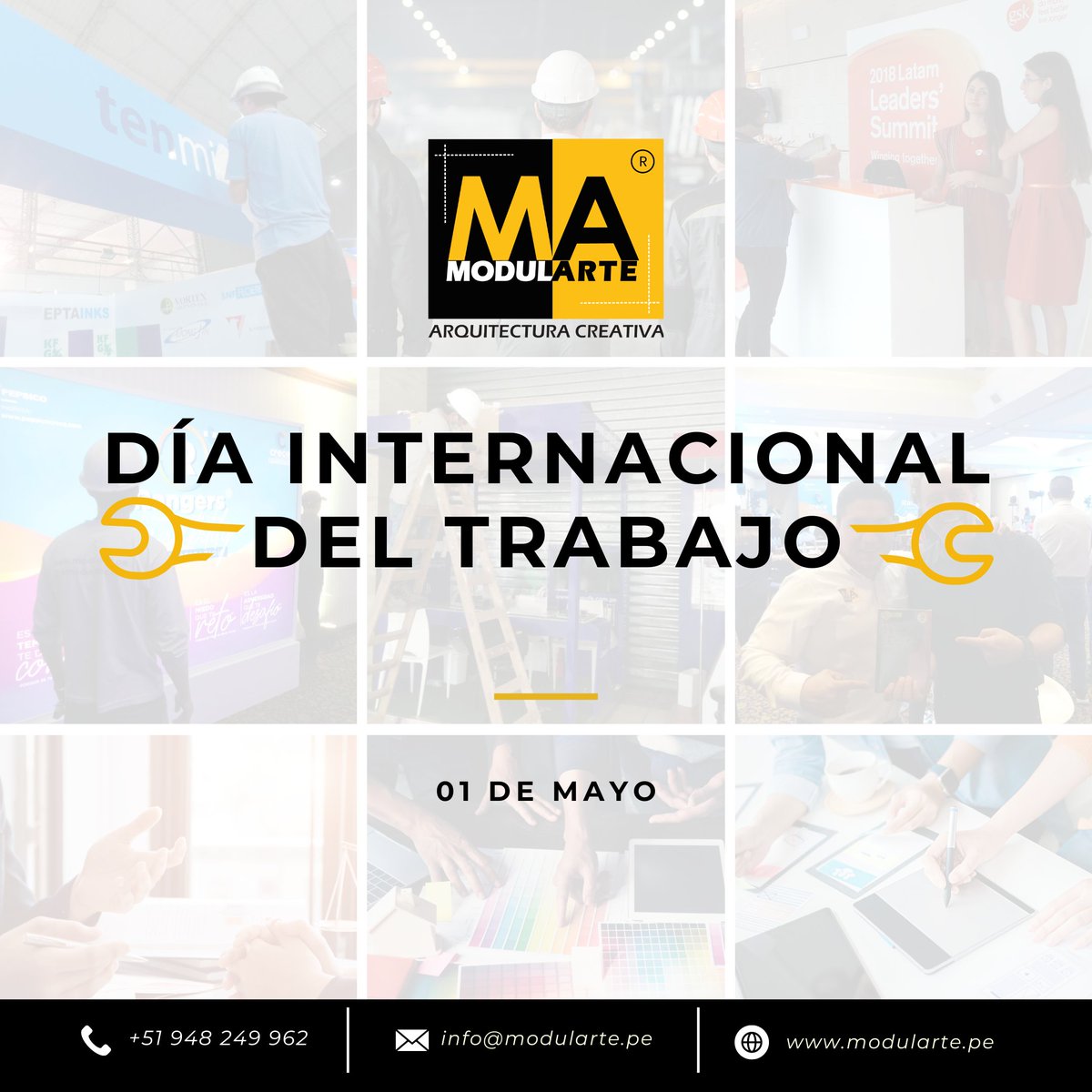 Modularteperu's tweet photo. En este Día Internacional del Trabajo, celebramos no solo la labor diaria, sino a ustedes como clientes trabajadores y también el arte que creamos juntos en cada proyecto. ¡Gracias por confiar en nosotros para hacer realidad tus visiones! 💼✨ https://t.co/FJQOTMeOFb
