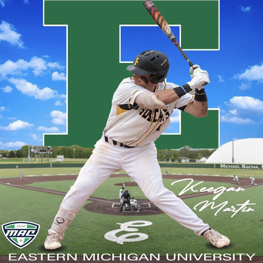 I am extremely excited to announce my commitment to further my academic and baseball career at Eastern Michigan University. I want to thank my family, coaches, teammates and everyone who has helped make this possible. @BaseballBcats @EMU_Baseball