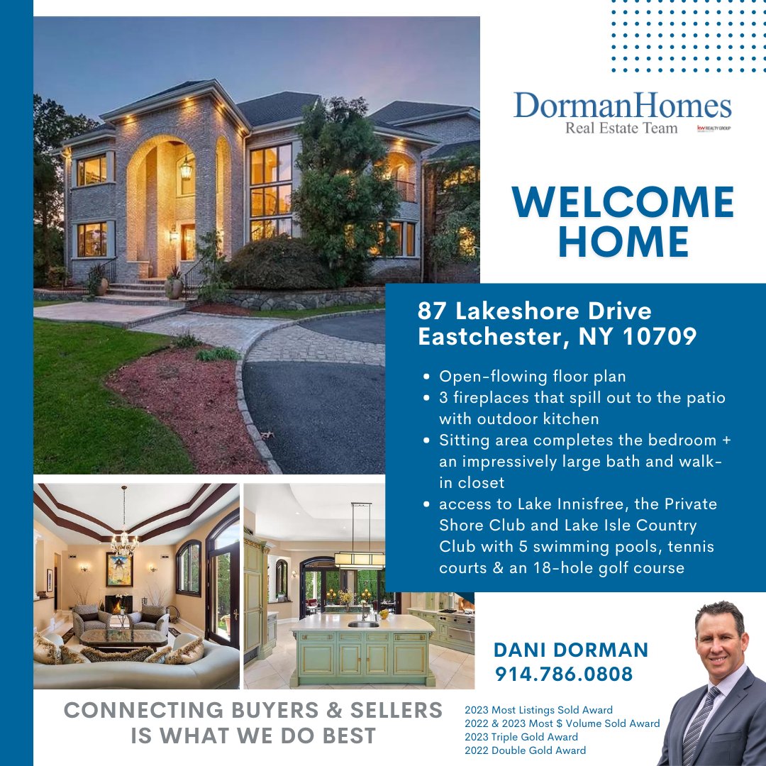 Dreaming of a luxury home that ticks all the boxes?  
Welcome to 87 Lakeshore Drive, where elegance meets comfort in the heart of Eastchester.
📞 Call us today at 914.786.0808 to schedule your exclusive tour!

#DormanHomes #LuxuryLiving #DreamHome #EastchesterNY #RealEstateGoals