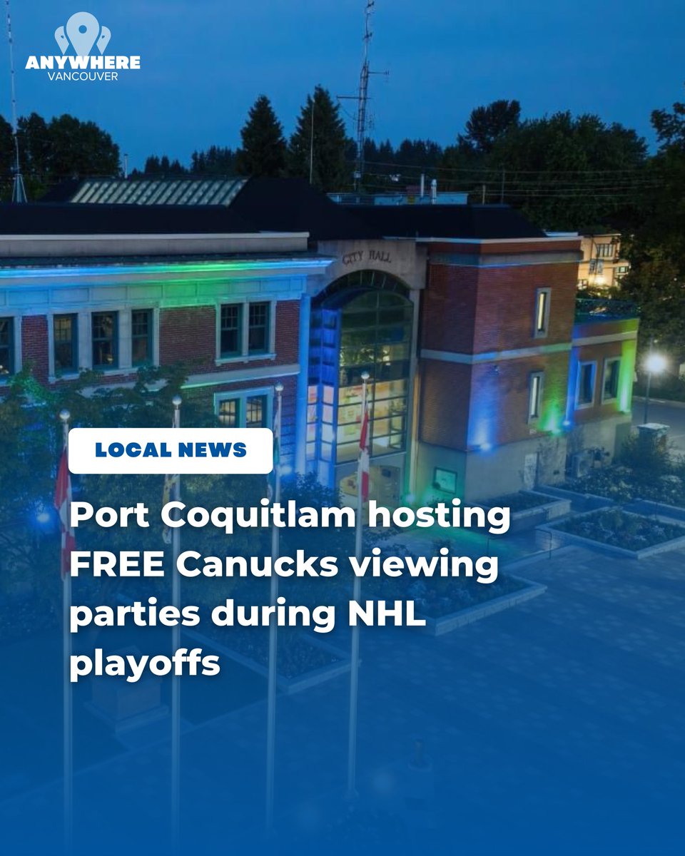 .@CityofPoCo hosting FREE #Canucks viewing parties during NHL playoffs 

More info: tinyurl.com/42bvphr7