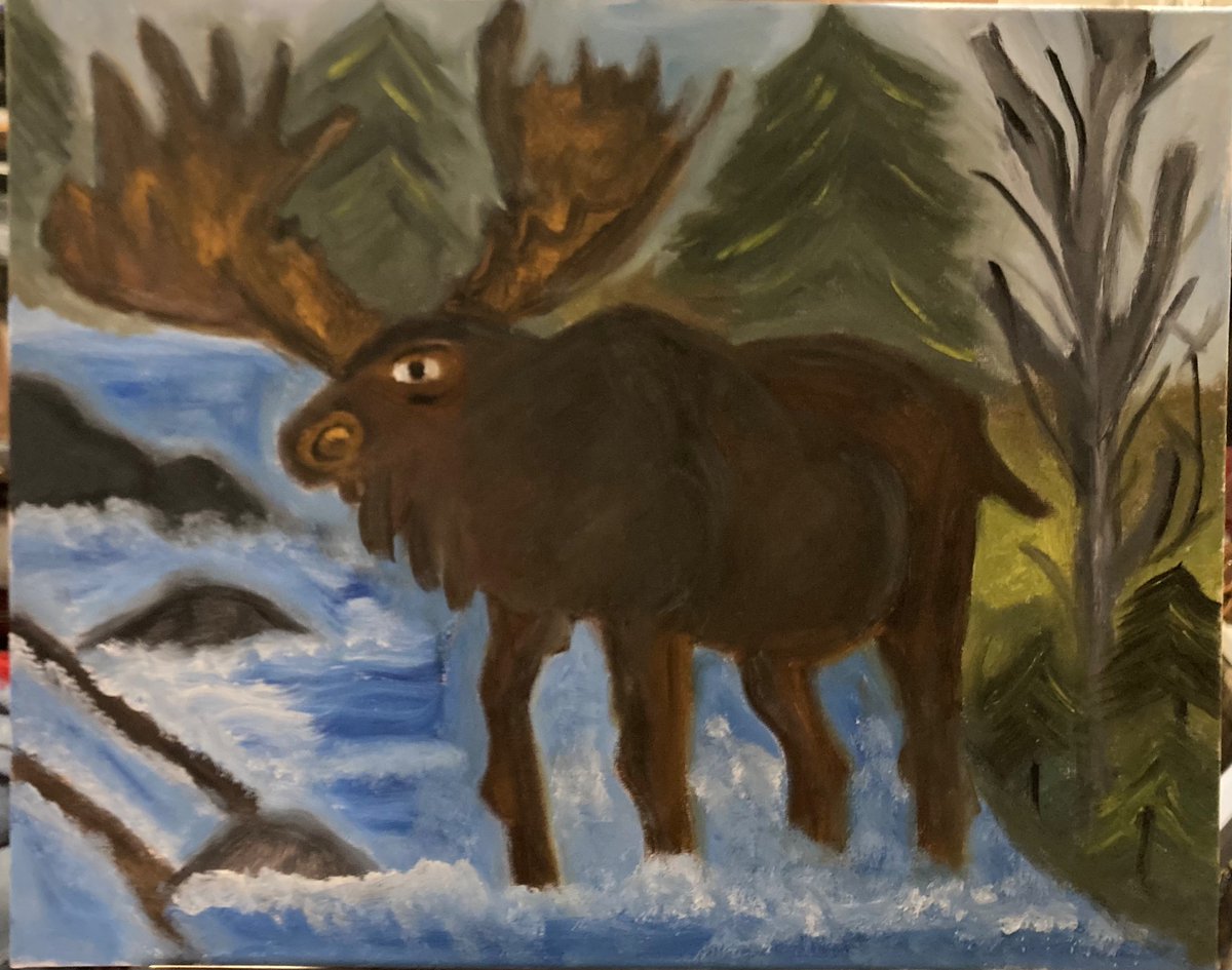 #moose #Canada #oiloncanvas #oilpainting #art