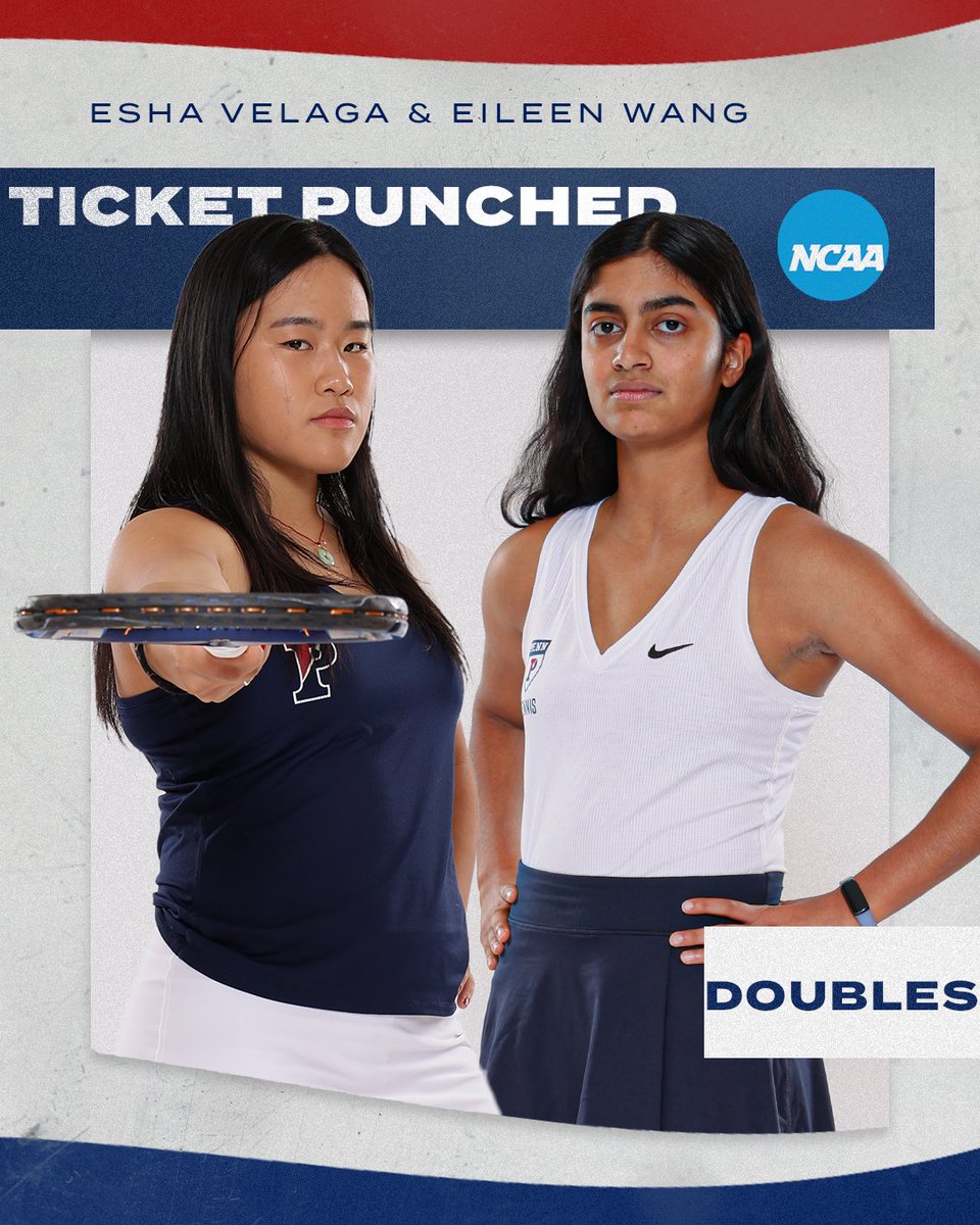 Heading to the Sooner State 🤠

The dynamic duo of Esha Velaga and Eileen Wang are headed to the @NCAATennis doubles championships at Oklahoma State‼️

Way to go, Eileen and Esha 🤩

#FightOnPenn🔴🔵🎾