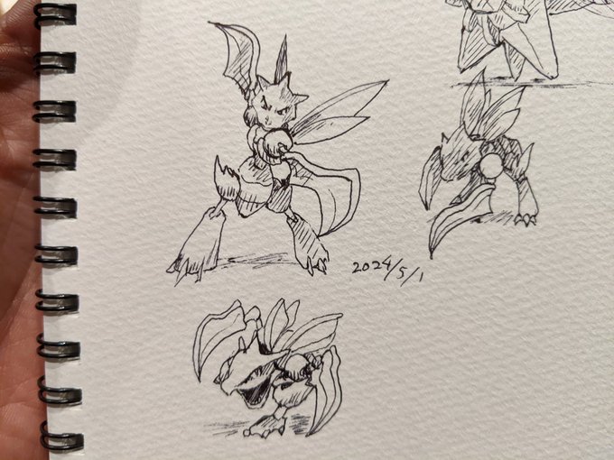 ストライク 初代のむしタイプは不遇だったが、ストライクのドット絵はどのバージョンも格好良かったなぁ カキカキ。 