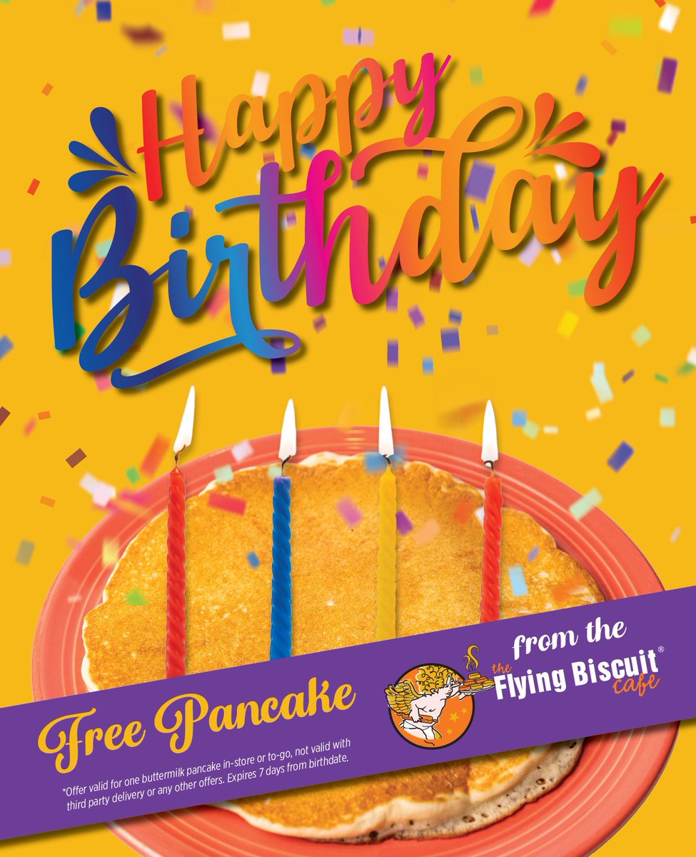 Sign up for our Biscuit Blast and when it’s your birthday, you’ll get a free pancake from us! Click the link below to join today! flyingbiscuit.com/locations-2/fi… #happybirthday #free #pancake #columbiasc #fivepointssc