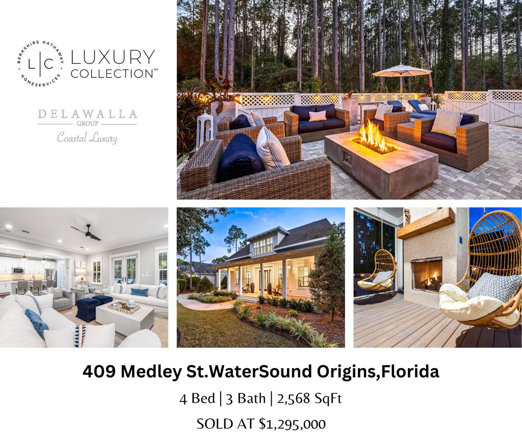 Congratulations to the seller on the successful sale of 409 Medley St in WaterSound Origins, Florida! Proud to have listed this property. Sell your home quickly with us. Call 850-225-9899! 
#JustSold #RealEstateSuccess #WaterSoundOrigins #sold #floridarealestate #30Aflorida