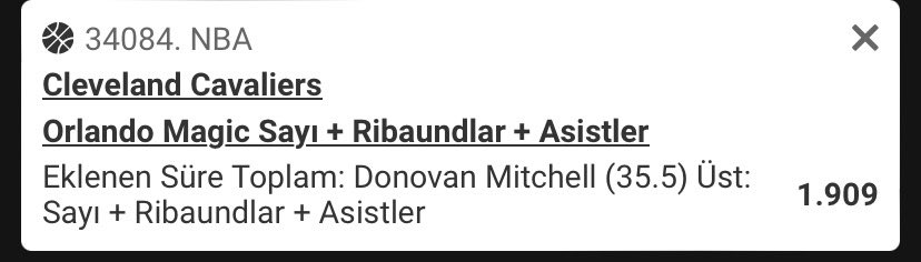 NBA - Playoff \

Donovan Mitchell - Sayı+Rib+Asist ~ 35.5 ÜST

BOL ŞANSLAR.