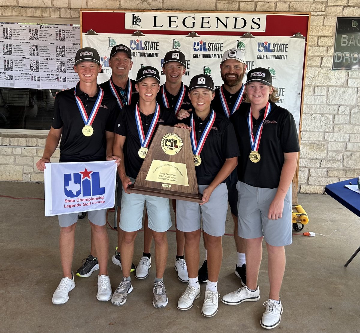 Congratulations to the Bridgeport Bulls on their first #UILState Boys Golf title in school history! The team is taking home the Conf 4A championship trophy. FULL RESULTS ➡️ bit.ly/3WthuXh