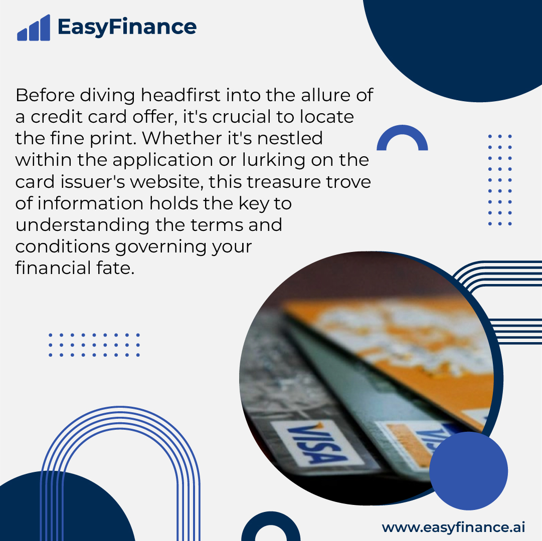 Before You Dive: Seek Out the Fine Print in Credit Card Offers! 🔍 Discover the essential details hidden in the fine print that shape your financial journey. 

Click the given link for more 
easyfinance.ai/blog/unveiling… 

#CreditCardFinePrint #FinancialAwareness