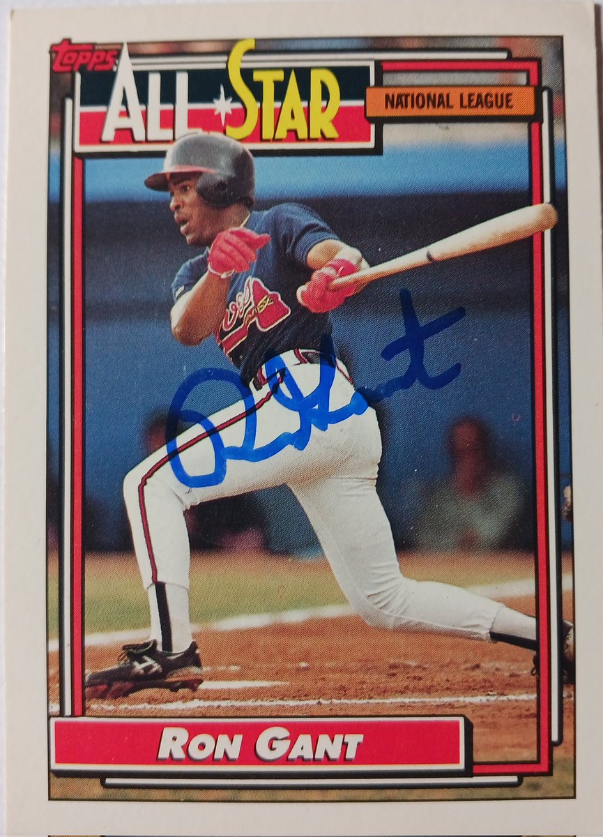 Ron Gant signed 1992 Topps All Star.  #Braves #baseballcards