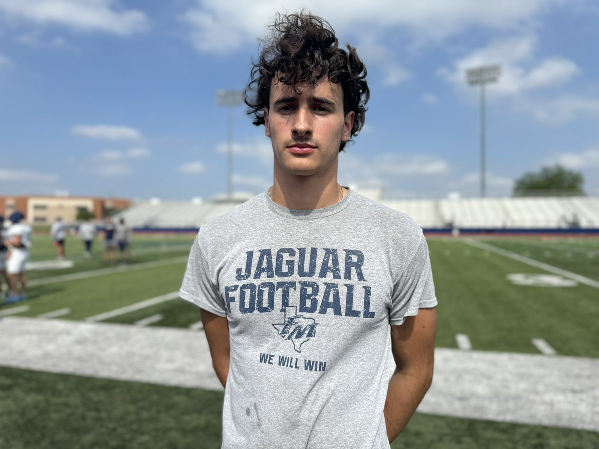 Flower Mound 2026 WR Carter Massey (6-3, 185) proved to be a big play threat in 2023 earning district Off Newcomer of the Year honors with 1,007 yards and 5TDs on 61 receptions @carterMassey9 | @JagFBRecruits | @JagFootball | @bbasil01