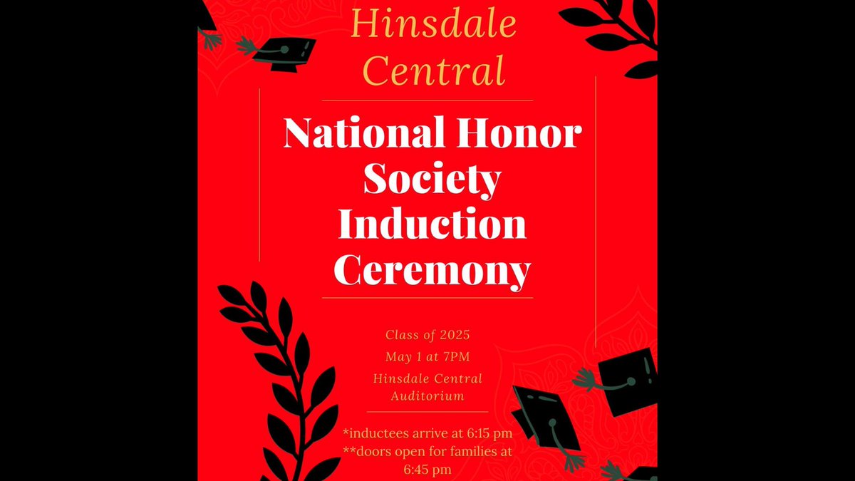 NHS class of 2025 induction will be held Wednesday, May 1st in the Auditorium at 7pm. Inductees please arrive at 6:15pm. Doors open to families at 6:45pm. See you there!