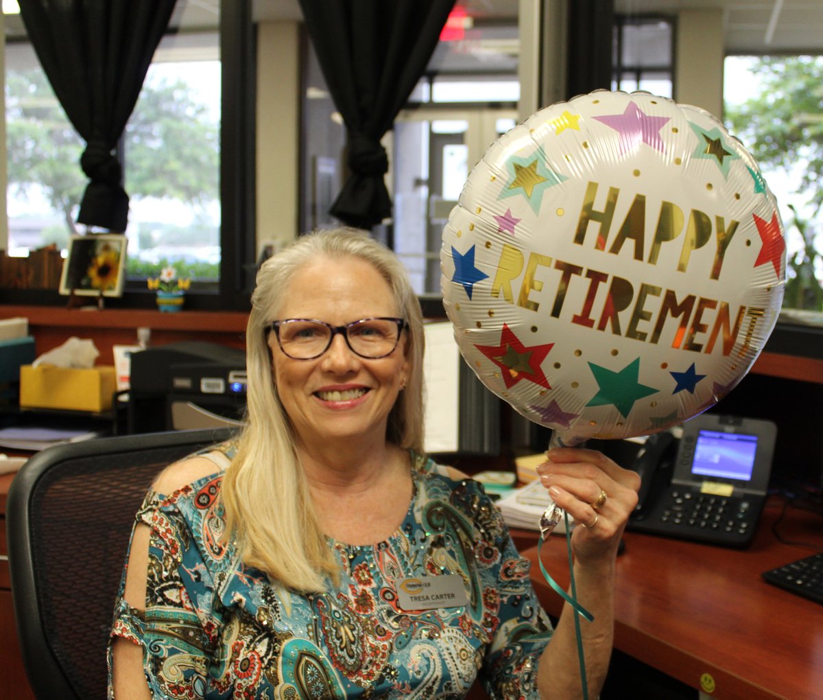 You may know Tresa Carter as the welcoming voice when you call the CISD Central Offices and the friendly face at the reception desk. She is taking her last phone calls today as she retires following 20 years of service in CISD! Congratulations, Tresa, as you begin a new chapter🌟