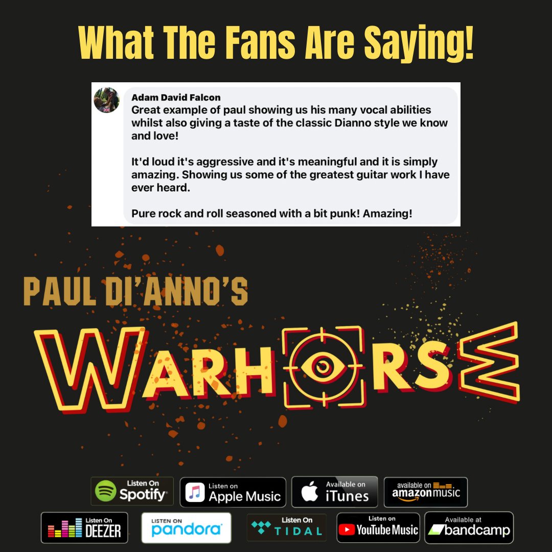 It'd loud it's aggressive and it's meaningful and it is simply amazing. Showing us some of the greatest guitar work I have ever heard. Listen at smarturl.it/WarhorseEP #pauldianno #warhorse #ironmaiden #heavymetal #nwobhm #bravewordsrecords #rocklegends