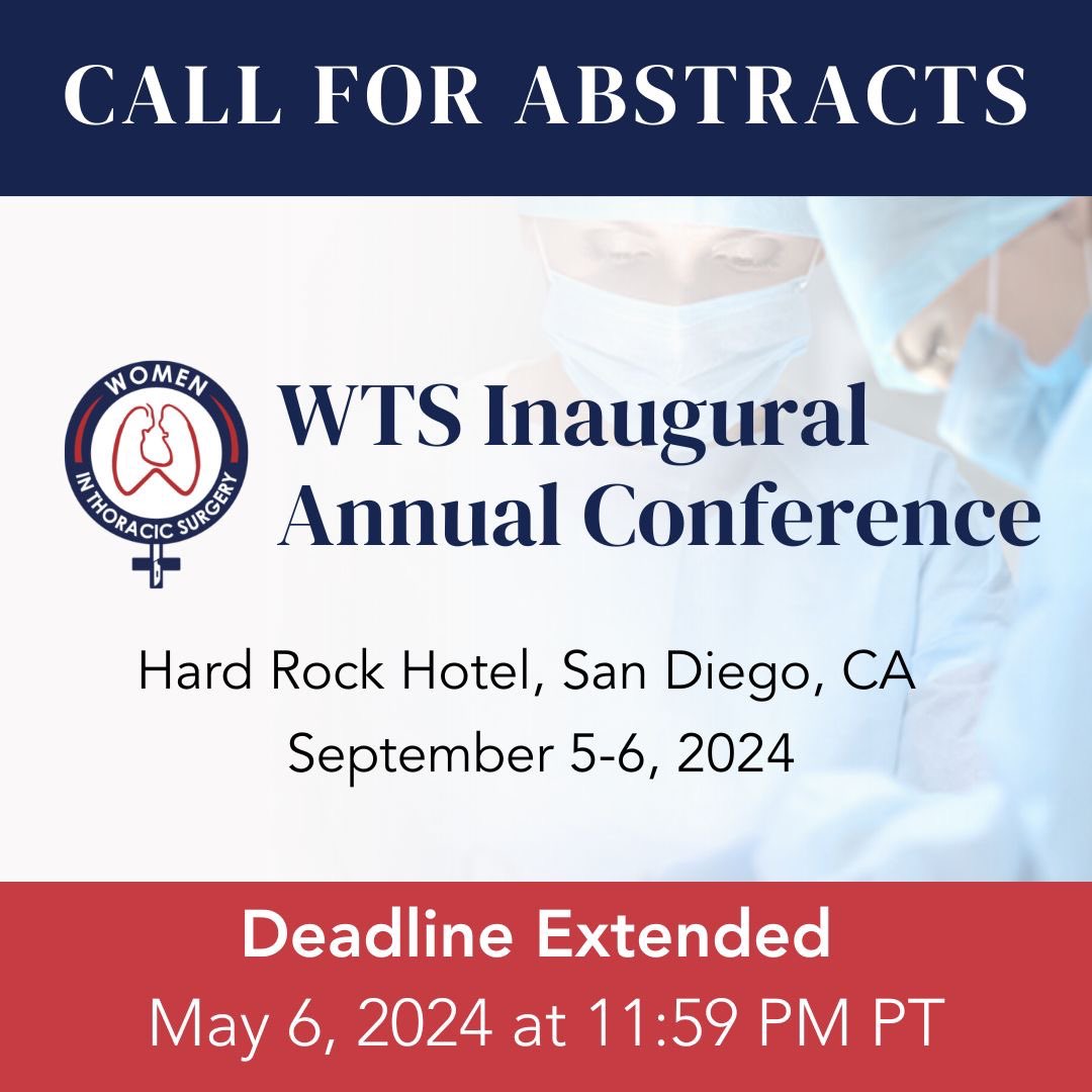 The submission deadline has been extended! The new deadline for abstract submissions is May 6. Don't miss out on the opportunity to submit your project. We look forward to seeing you at the WTS Inaugural Annual Conference. mdanderson.co1.qualtrics.com/jfe/form/SV_eX…