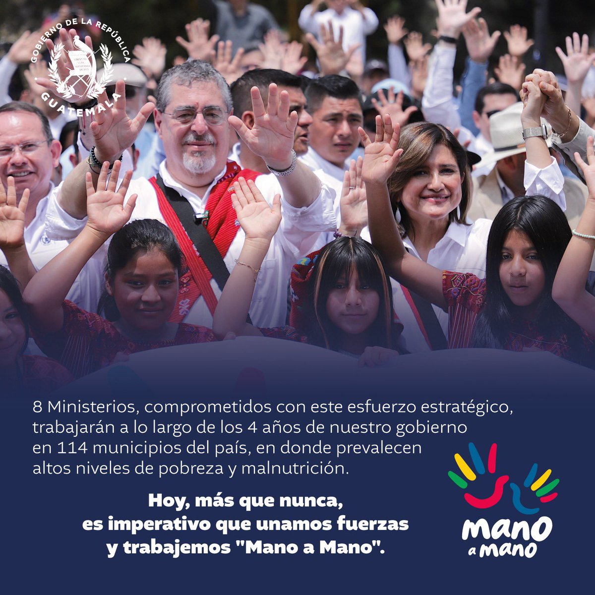 Combatiendo la pobreza y la malnutrición #GuatemalaSaleAdelante 🙌🏽🇬🇹 Como Vicepresidenta, es un honor poder liderar esta iniciativa con la que vamos a combatir la pobreza y la malnutrición. Junto a 8 entidades de gobierno trabajaremos #ManoAMano para que las y los guatemaltecos