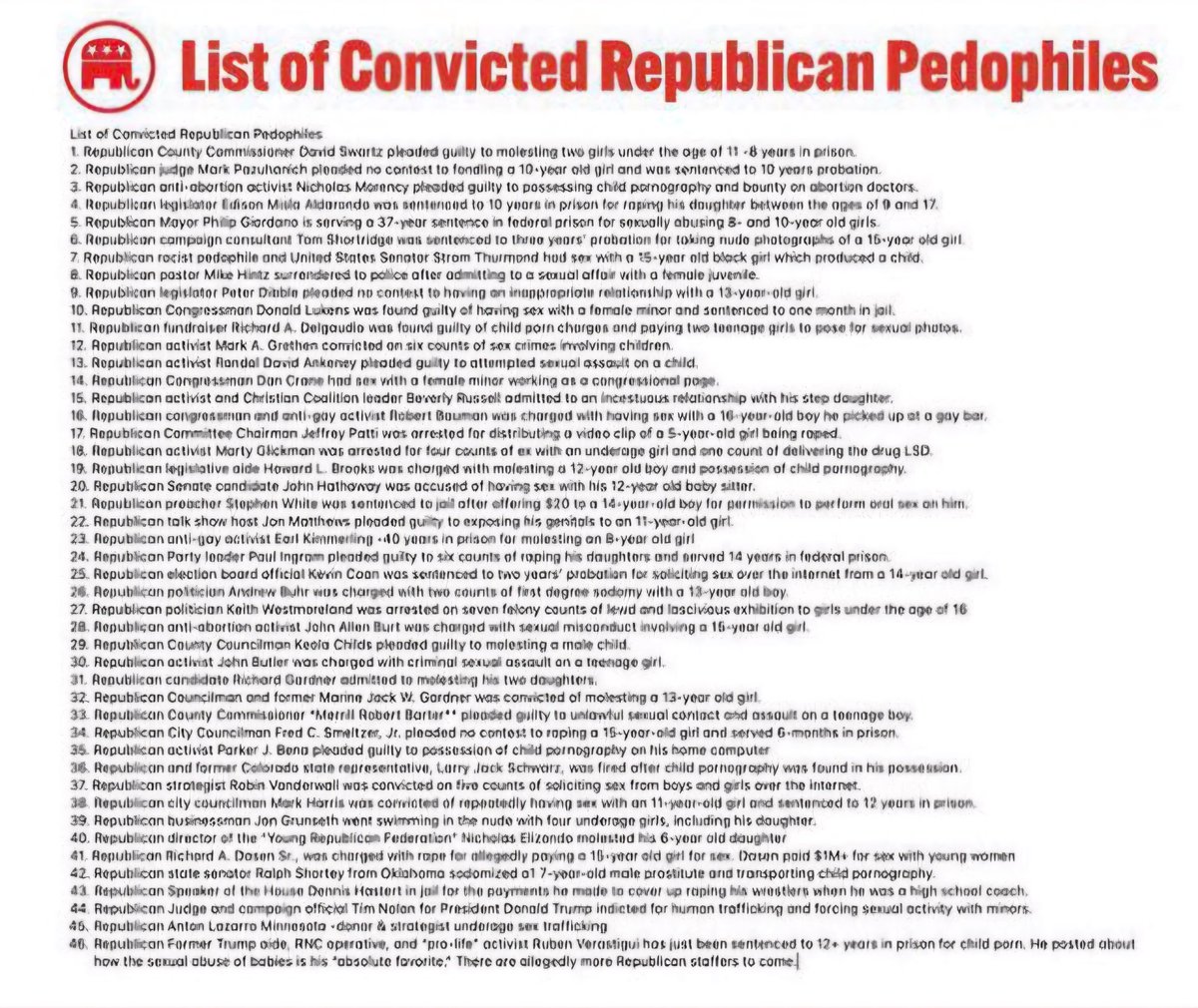 @Boemmelbaer @SoldierofResist @knifepoint100 As for pedophiles, the whole groomer thing was coined by Jack Posobiec, to distract from massive arrests of religious & Republican-related arrests for pedophilia & sexual assaults. Verastigui, a trump advisor, received 12 years for kiddie porn. He said he wants to rape a baby