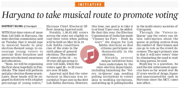 #Haryana to take musical route to promote voting