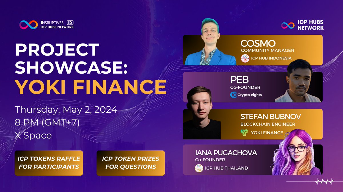 #Web3 and subscribtion economy can go hand-in-hand on the #InternetComputer🧡 We'll be taking a deep dive into this with @YokiFinance, alongside @CryptoEights and @icphub_TH as Co-Hosts in our Project Showcase #AMA Space🚀 🗓️ Thursday, 2nd of May 2024 🕘 8 pm GMT+7 📌…