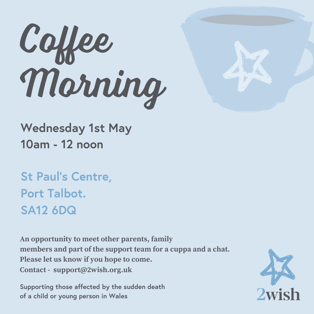 Join us in Port Talbot TODAY for our Coffee 'morning' and drop-in session from 10 AM until 12 PM💙