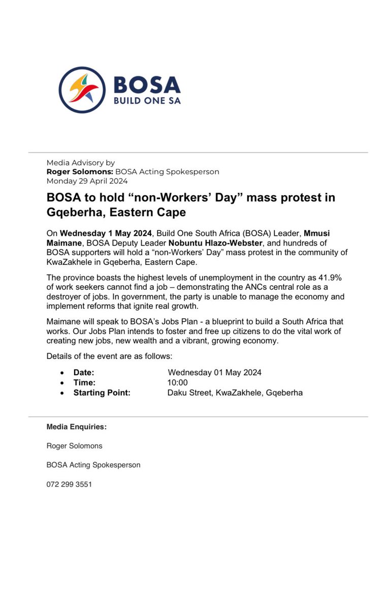 It pains me so much to celebrate this day In SA today with so much unemployment rate 🤞😭 Wich workers are we celebrating today 🤷 the +-30% I'm with #bosa holding non workers day . #nonWorkersDay #AJobInEveryHome
