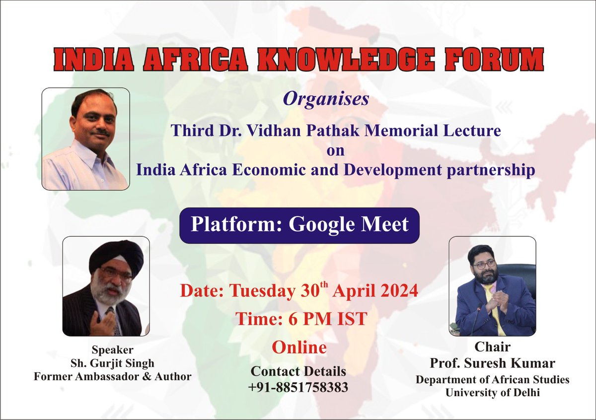 AmbGurjitSingh's tweet image. Happy to deliver this lecture to bright young scholars. Spoke about reorienting #IndianDevelopmentCoop to respond to current #AfricanDevelopment.
@NEPAD_Agency @AfricanUnionUN @_AfricanUnion