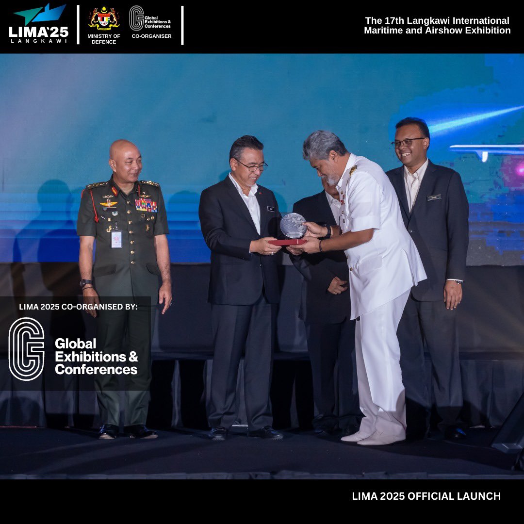 lima_2025_'s tweet photo. This edition of LIMA 2025 is organized by the Ministry of Defence Malaysia in collaboration with Global Exhibitions and Conferences Sdn Bhd. 

Source: @MINDEFMalaysia 
#gec #lima2025 #launchinglima https://t.co/hVjOCel4Gt