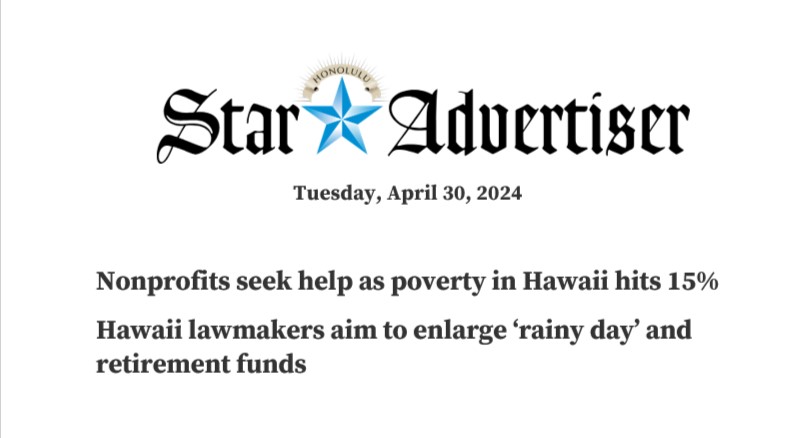 Two front page headlines in today's Honolulu Star-Advertiser. Austerity is a political choice. @staradvertiser #Hawaii #HInews #economy #MayDay #MayDay2024