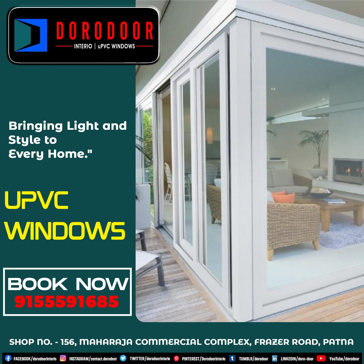 Upgrade your home with Dorodoor's premium UPVC windows! 🏡✨ Experience durability, style, and energy efficiency like never before. #Dorodoor #UPVCwindows #HomeImprovement #ModernLiving #EnergyEfficient #StylishDesigns #DurableWindows #PremiumQuality #UpgradeToday #HomeRenovation