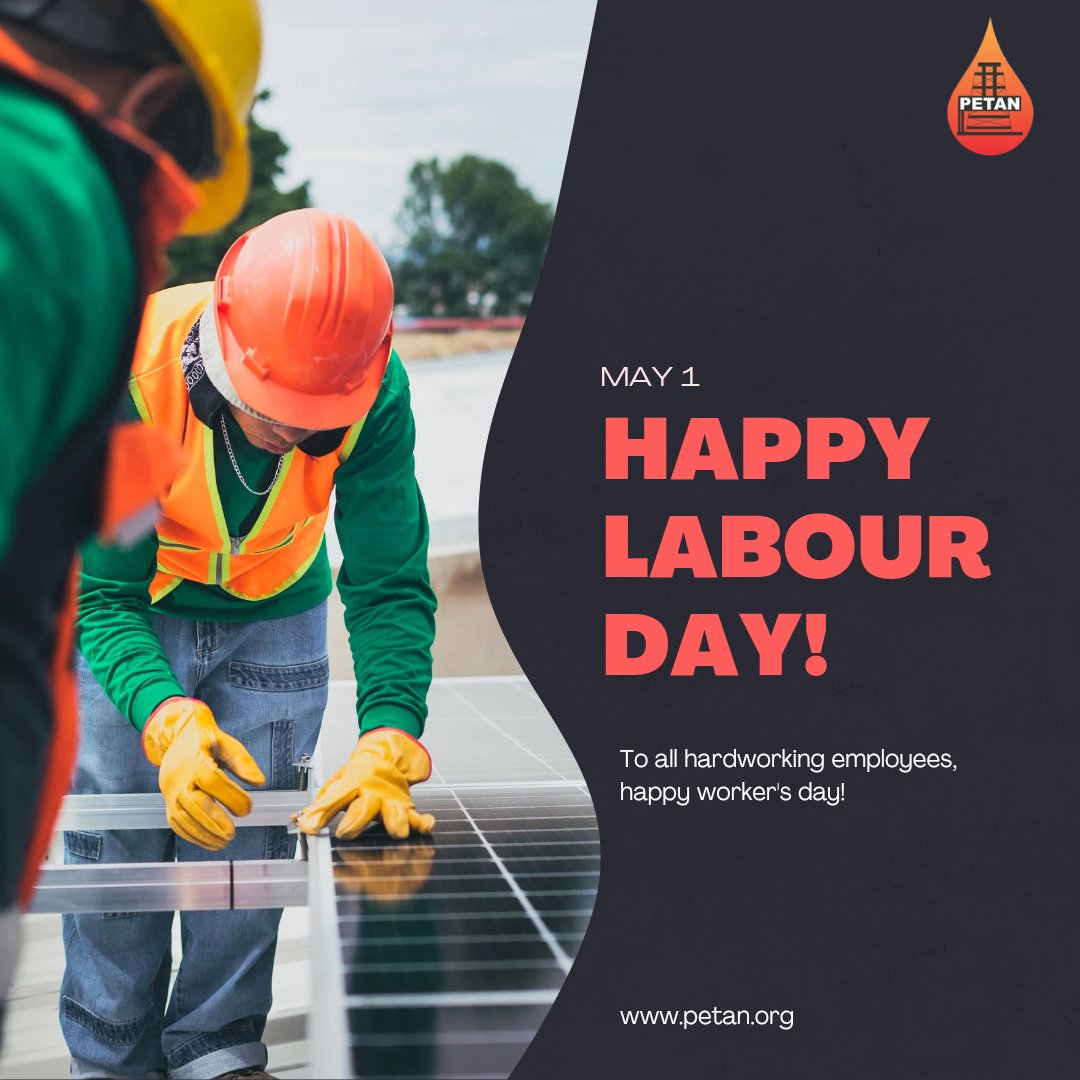 Happy Workers Day to the workers of every field! 

Today is a tribute to those who work hard and honestly.

May this day be a reminder of your hard work's worth and the incredible impact you make in the world. 

PETAN celebrates you!🌟🍾🇳🇬👍

#workersday #labourday #Nigeria