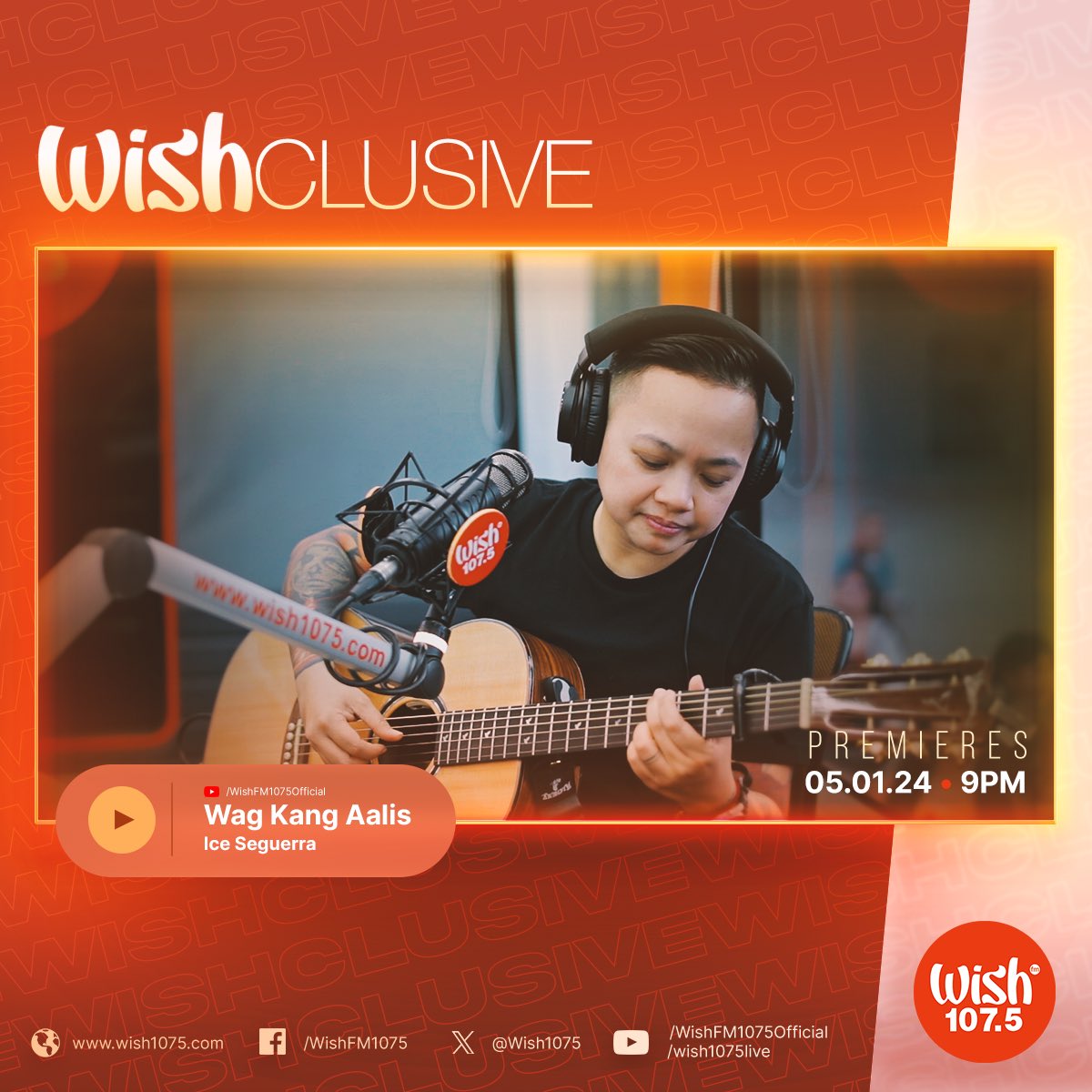 Ice Seguerra sings a reminder to always take care of and look out for one another. The Wishclusive premiere of 'Wag Kang Aalis' drops tonight on our YouTube channel!