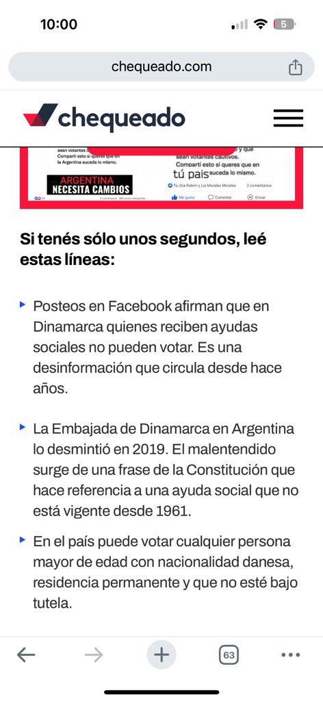 Basta hacer una búsqueda sencilla en Google para saber que es falso que en Dinamarca se prohíba votar a quienes reciben programas sociales. Parece que proyectan su convicción antidemocrática en prohibiciones inexistentes en Dinamarca.