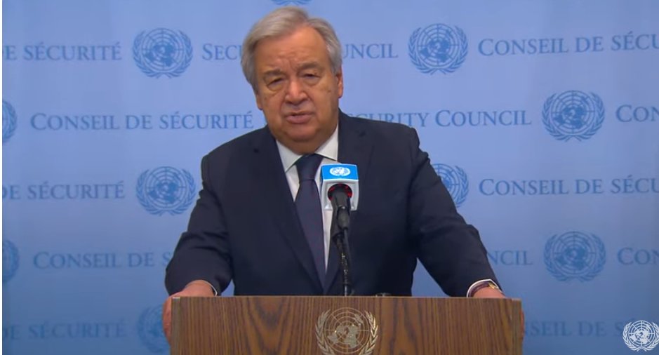 Antonio Guterres: 'Estoy profundamente alarmado por los informes que indican que se han descubierto fosas comunes en varios lugares de Gaza, entre ellos el Complejo Médico Al Shifa y el Complejo Médico Nasser. Según los informes, sólo en Nasser se han exhumado más de 390…