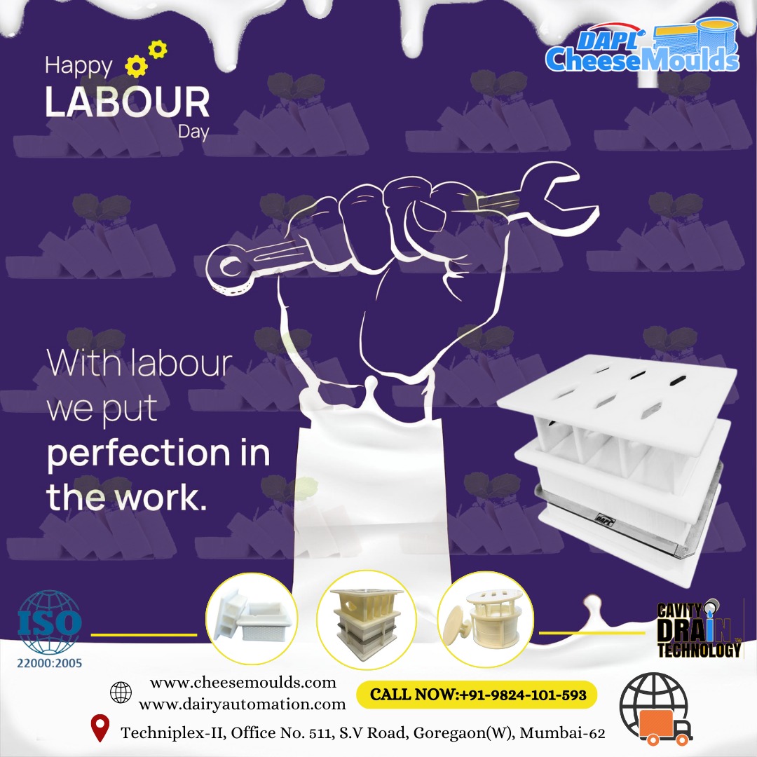 On this May day, let's appreciate and celebrate every individuals unending commitment and contributions to the Communities and Country.  DAPL wishes a Happy International Labour Day.

#InternationalLabourDay #LabourDay2024 #LabourDayWishes #DairyProducts #cheeseMoulds