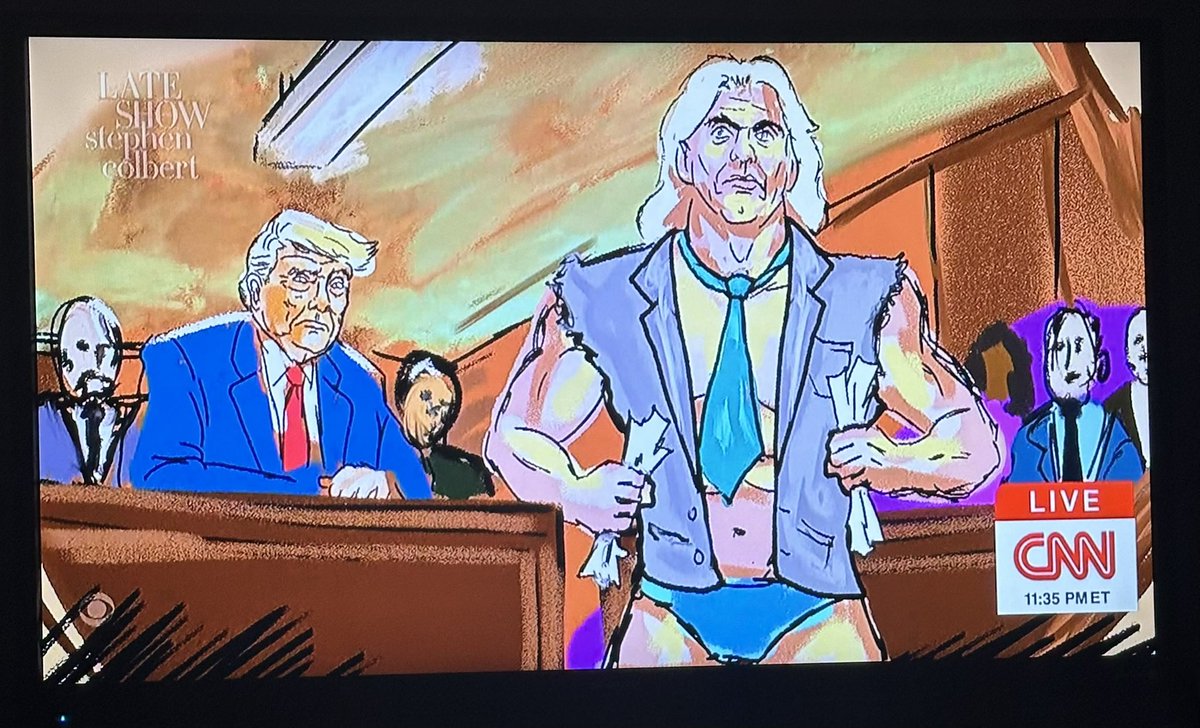 According to the @colbertlateshow Trumps got a new more aggressive lawyer… if you ask me he could do a lot worse. #WWE #AEW #prowrestling #BustedOpen247 #LateNight #lateshow