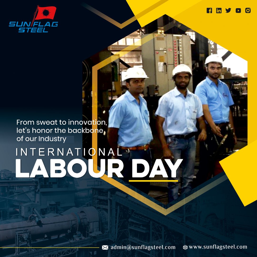 This #LabourDay, #SunflagSteel honors our dedicated workforce, fueling success across industries. Together, let's forge towards a brighter future #InternationalLabourDay #MayDay #WorkersRights #LabourDay2024 #WorkersDay #WorkplaceEquality #LabourRights #MayDay2024 #Sunflag #Steel