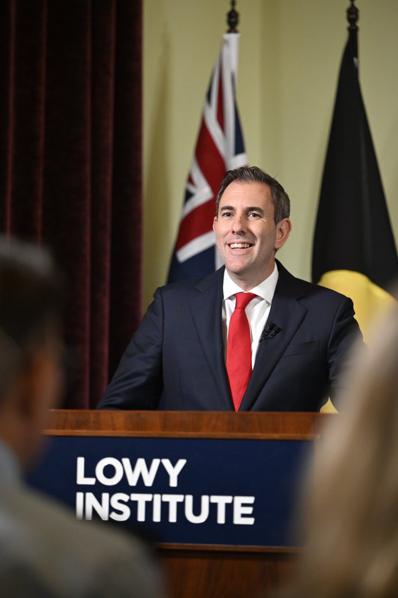 Thank you to Treasurer @JEChalmers for delivering an important address to the @LowyInstitute today on industry policy, foreign investment and the links between economics and security. You can watch the Treasurer’s speech, and our conversation afterwards: lowyinstitute.org/event/address-…