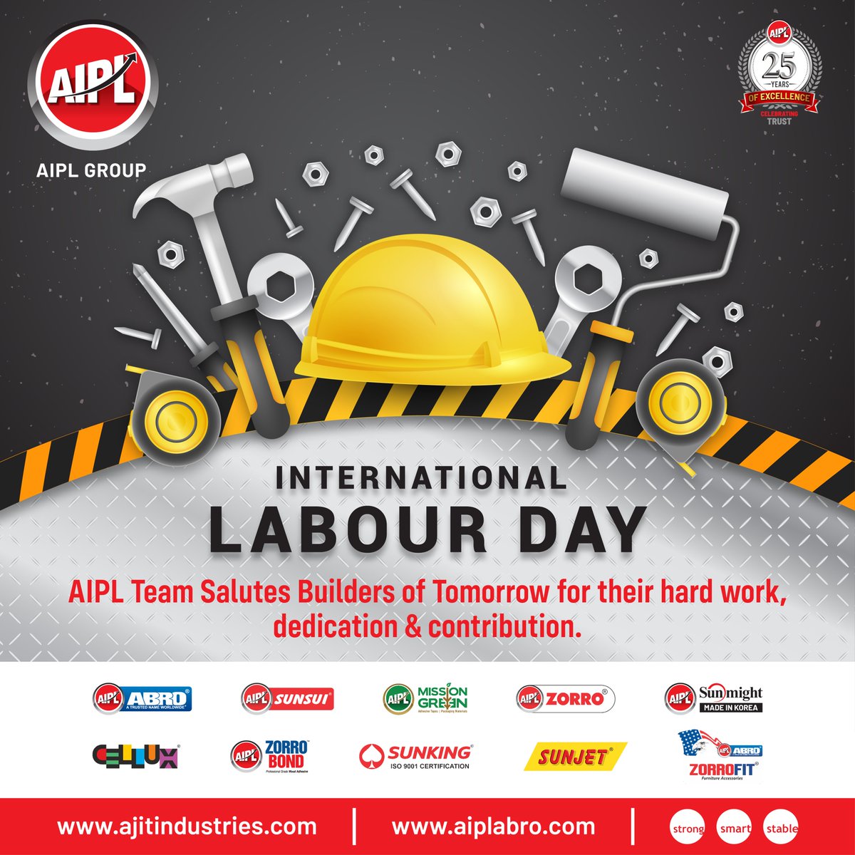 👩‍🏭 Let's celebrate the power of labor and strive for a future where every worker is valued and respected. 💼👷‍♂️

#AIPL #Ajitindustries #AIPLGroup #LabourDay #WorkHardPlayHard #Adhesive #Tapes