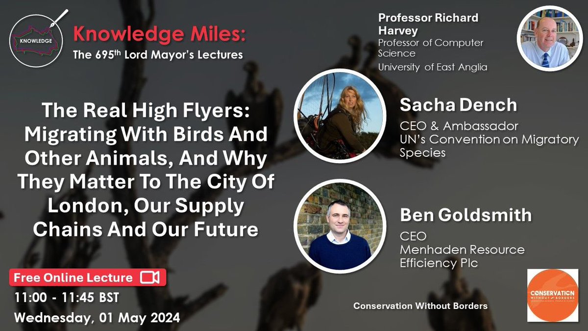 Conservation without Borders (@c_no_borders) on Twitter photo 11am today on Knowledge Miles, join <a href="/sachadench/">Sacha Dench</a> and <a href="/BenGoldsmith/">Ben Goldsmith</a> on a journey through the eyes of migrating birds and other animals, from the #RussianArctic into #Africa and around the world.
Register for this free online lecture here: greshamsociety.org/webinar/11976/ 11am today on Knowledge Miles, join <a href="/sachadench/">Sacha Dench</a> and <a href="/BenGoldsmith/">Ben Goldsmith</a> on a journey through the eyes of migrating birds and other animals, from the #RussianArctic into #Africa and around the world.
Register for this free online lecture here: greshamsociety.org/webinar/11976/