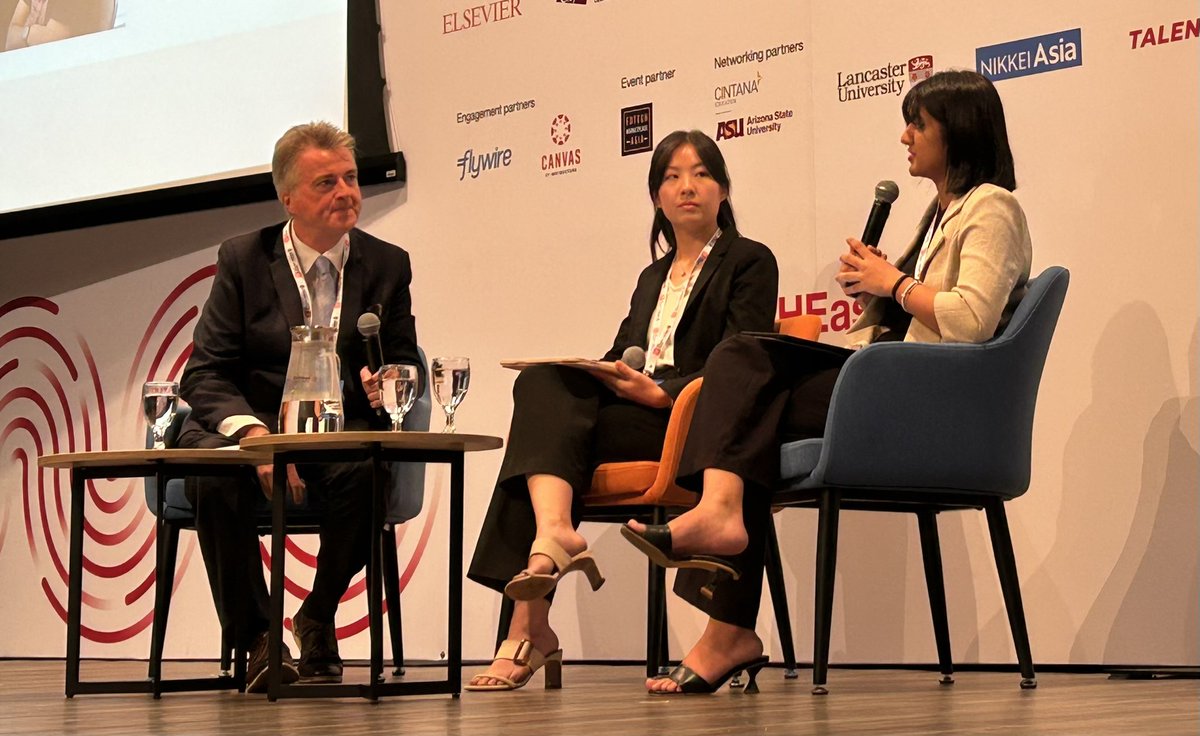 Fantastic to see two students addressing a packed room full of university leaders - and giving their critical take on the content of the #THEasia summit. Bravo to Chiao Pin Tan and Raahilah Zahir Essa, both a real credit to @SunwayU