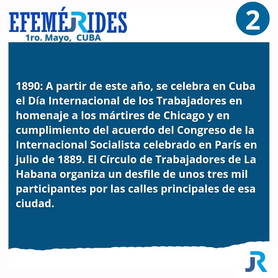 Resumen de Efemérides hoy #1Mayo en #Cuba🇨🇺

#CubaViveEnSuHistoria