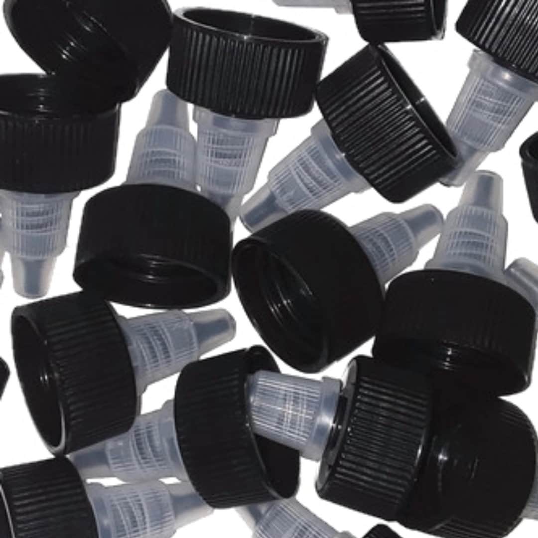24/410 Clear Black Unlined Twist Top Dispensing Caps | Quantity Per Package: 125 tuppu.net/76c8f349 #candleoils #Warehouse1711 #explorepage #candlemaker #handmadecandles #aromatheraphy #dtftransfers #glitter #ShampooBottles