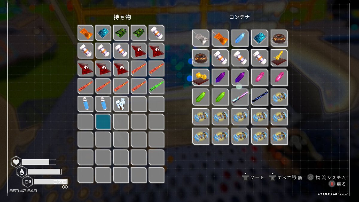 The Planet Crafter　超オモロゲームでした。
テラフォーミングを進めていくと設計図が解放されていく高揚感や、MAPの変化がよく考えられててた。ゲームの導線っていうのかな？本当によく出来てた。エクセレント

４枚目はお宝を持って帰ろうとしてる所　store.steampowered.com/app/1284190/Th…