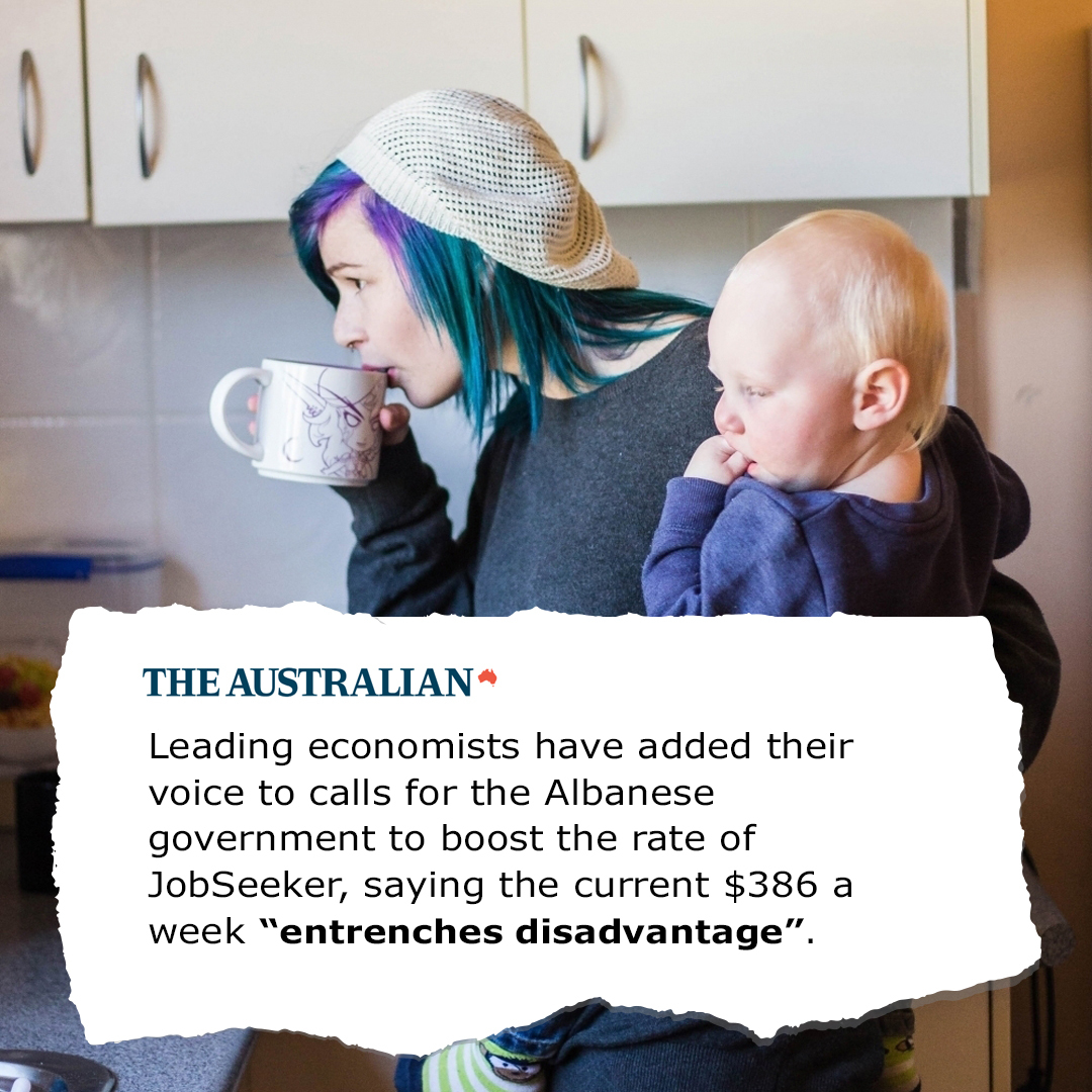 The Australian is reporting that leading economists have written to the Prime Minister urging him to substantially #RaiseTheRate of Jobseeker and related payments at the upcoming #budget2024. Read more here: theaustralian.com.au/nation/politic…